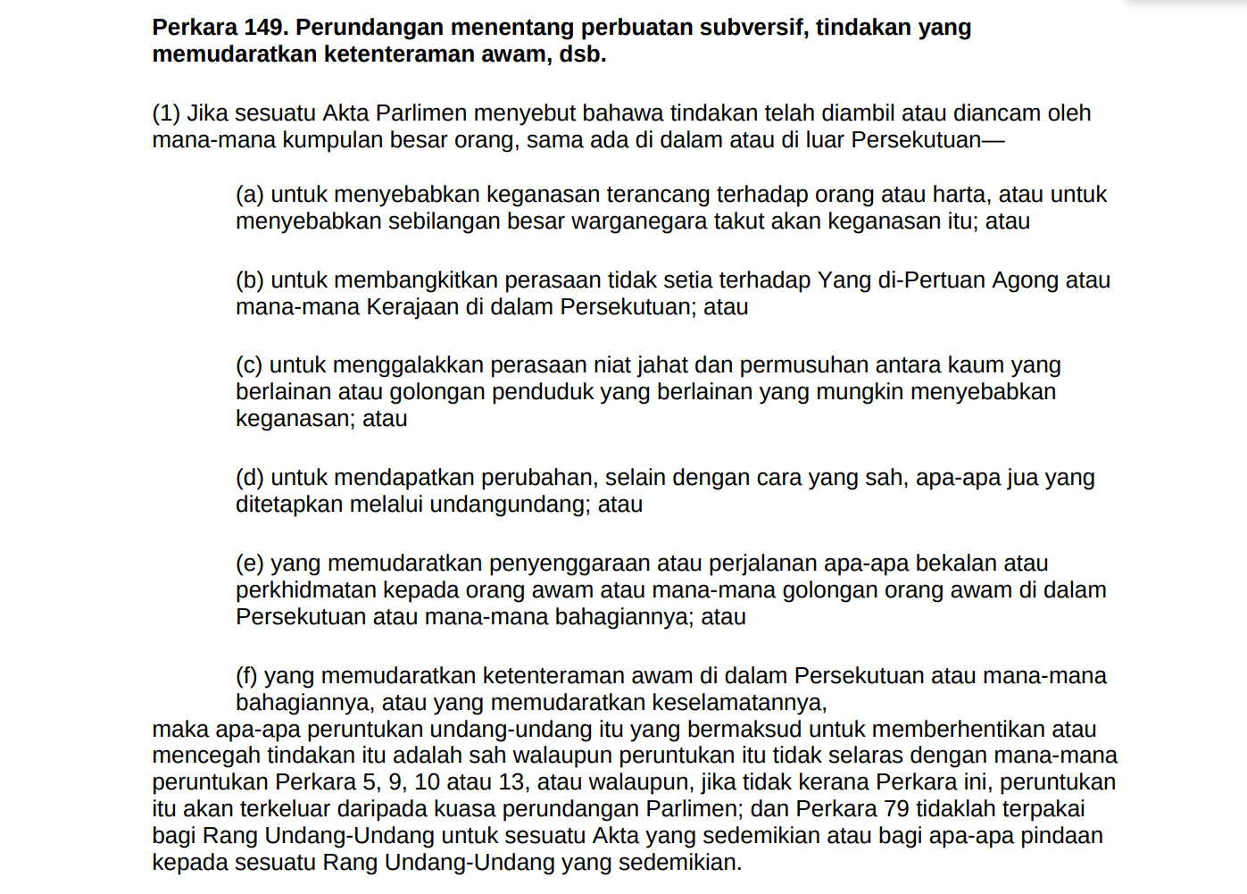 Perkara 149 Perlembagaan